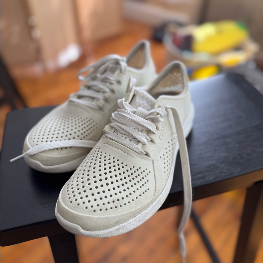 White Croc Sneakers